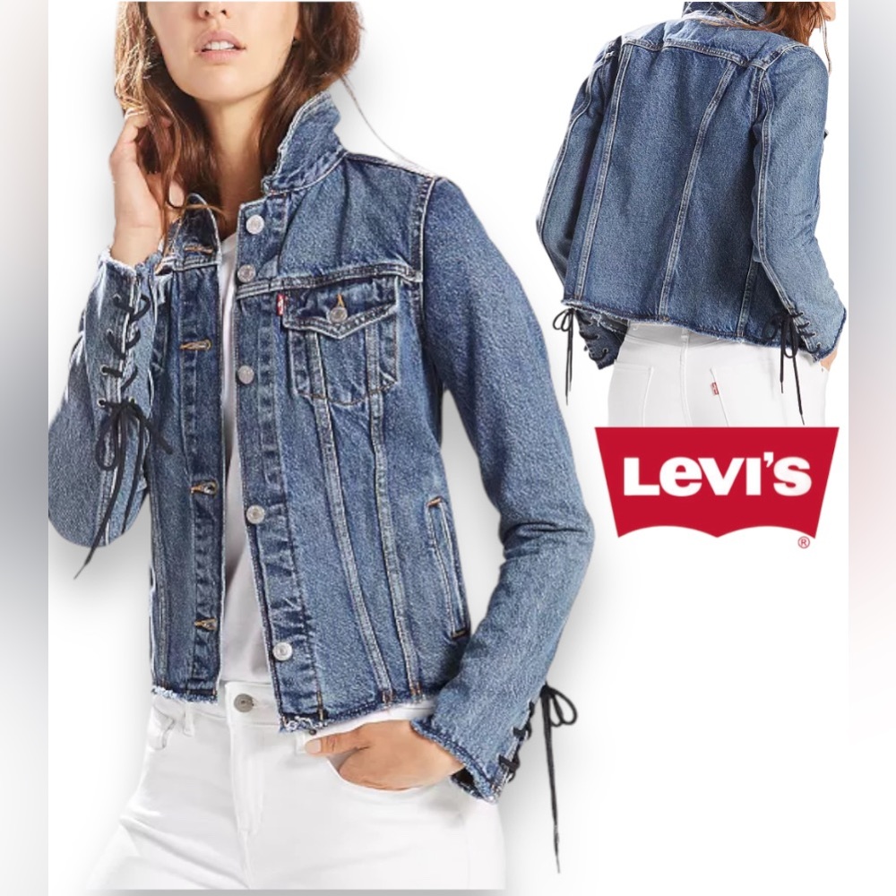 LEVI'S
Trucker Cotton Lace-Up Denim Jacket 100% COTTON Jean Jacket - Picture 1 of 12